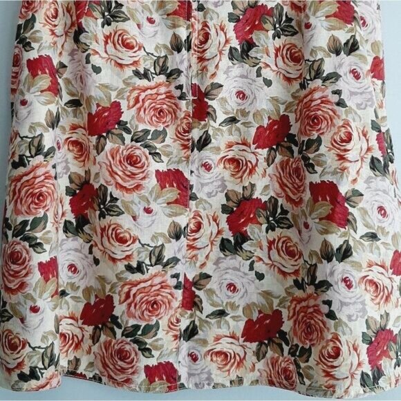 LIZ CLAIBORNE Linen Blend Floral A-Line Mini Skirt Colorful  Sz 10 - Picture 10 of 16